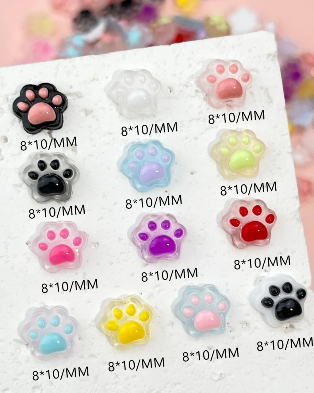 Alternative view of 100Pcs Luminous Cat Paw Charm for DIY Manicure