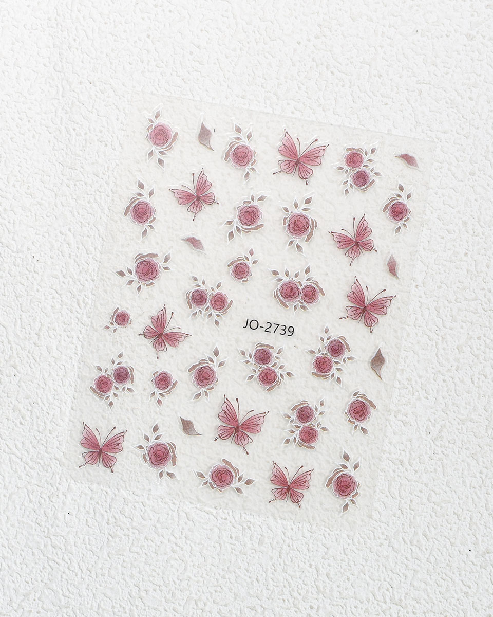 Pink Butterfly Nail Stickers Wholesale - Image 11