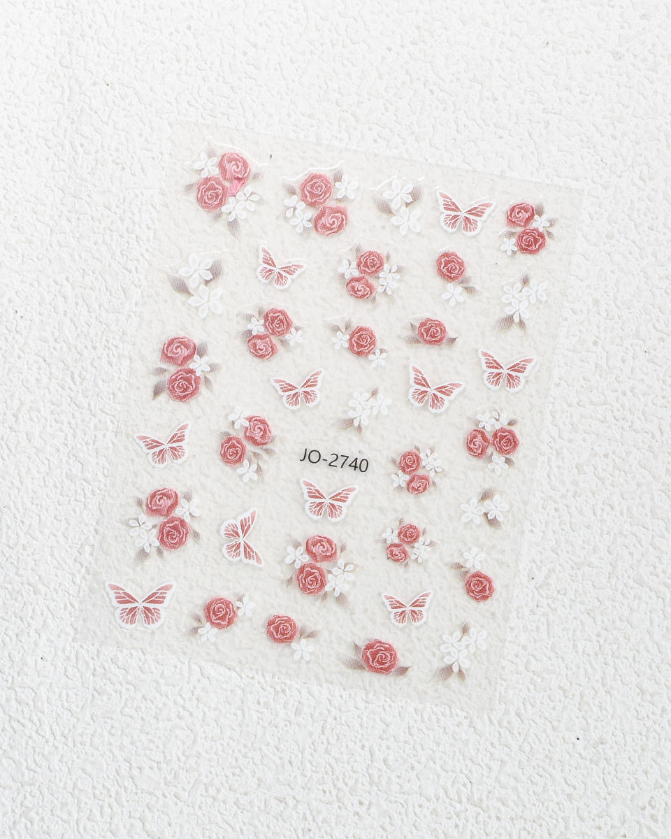Pink Butterfly Nail Stickers Wholesale - Image 12