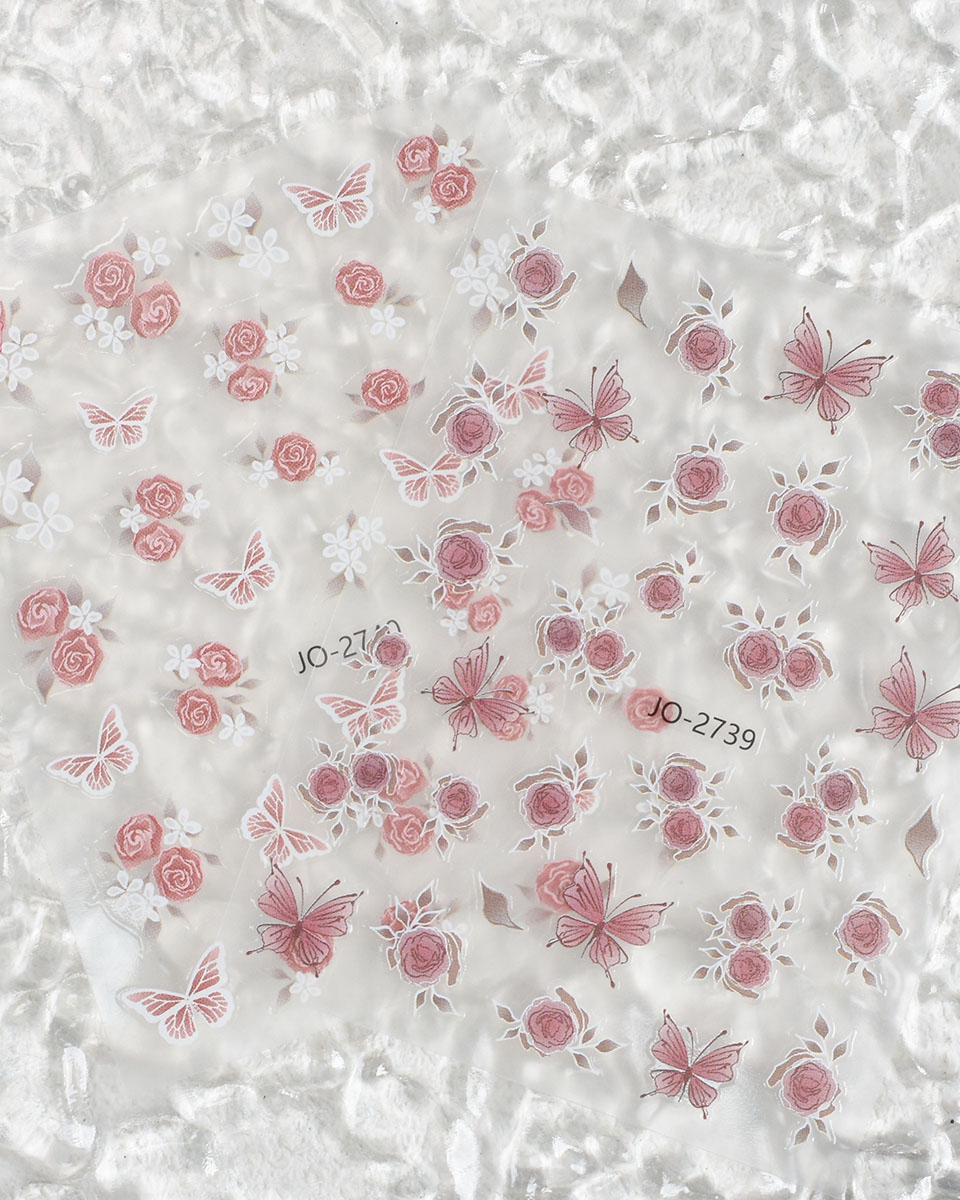 Pink Butterfly Nail Stickers Wholesale - Image 14