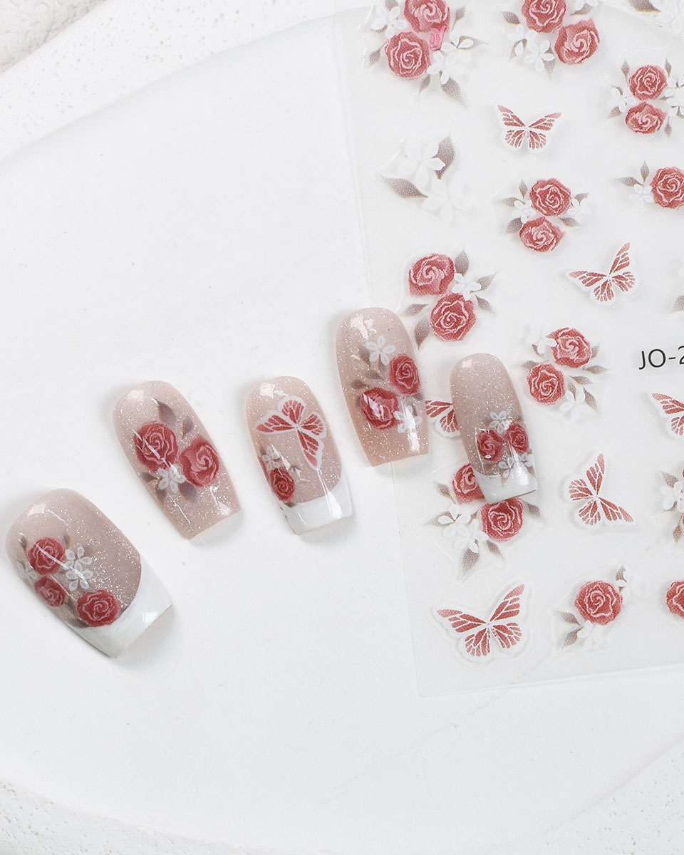 Pink Butterfly Nail Stickers Wholesale - Image 16