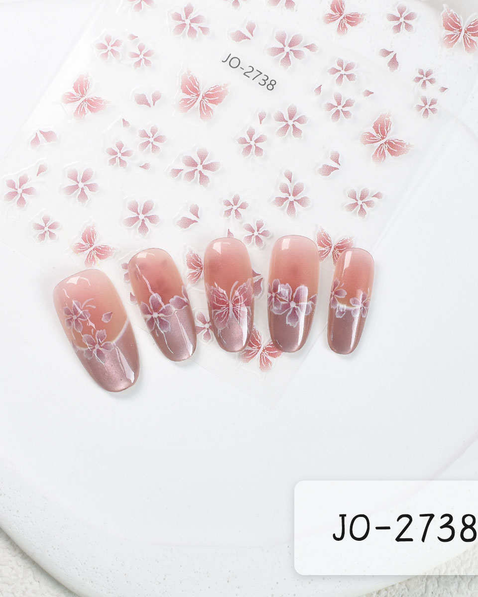 Pink Butterfly Nail Stickers Wholesale - Image 6