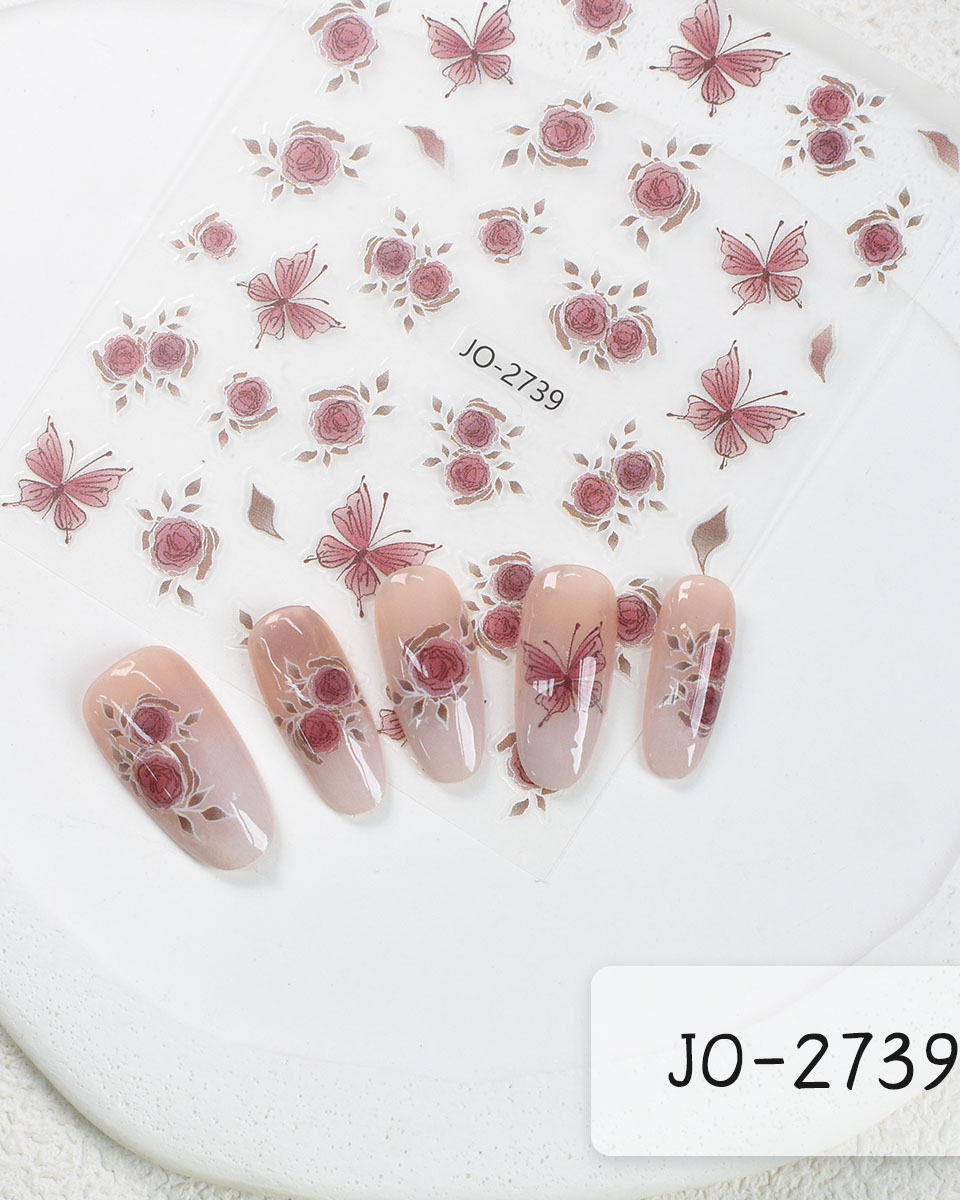Pink Butterfly Nail Stickers Wholesale