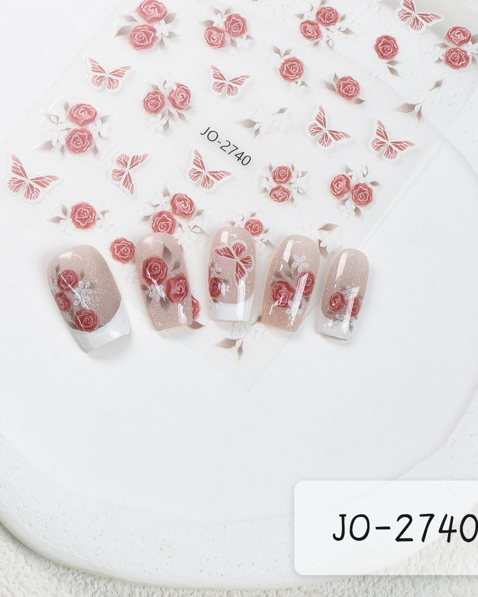 Alternative view of Pink Butterfly Nail Stickers Wholesale