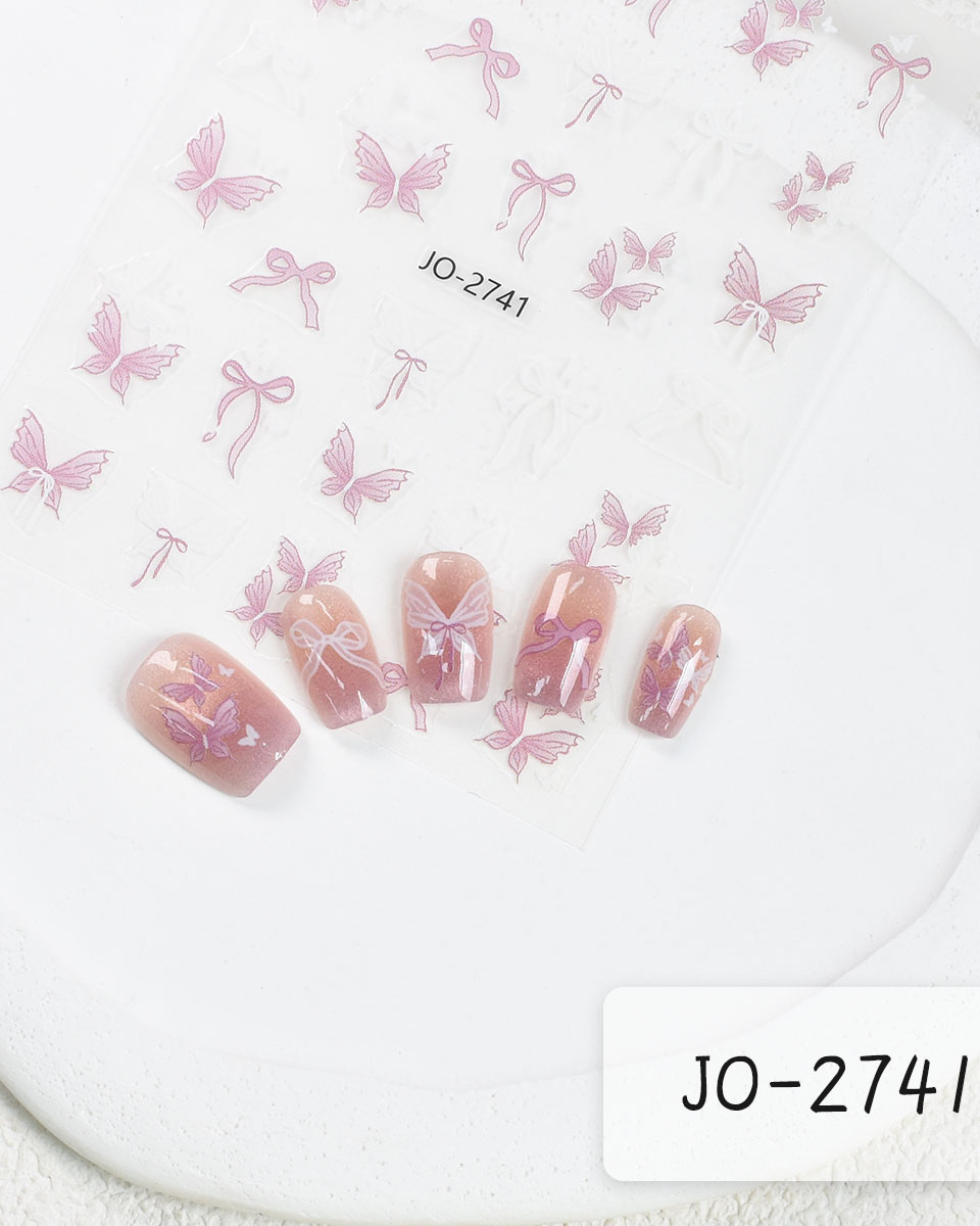 Pink Butterfly Nail Stickers Wholesale - Image 3