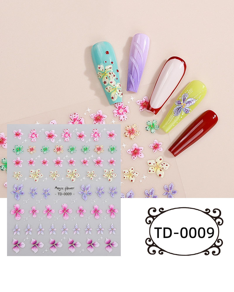 Self Adhesive Nail Stickers Floral Butterfly Design - Image 13