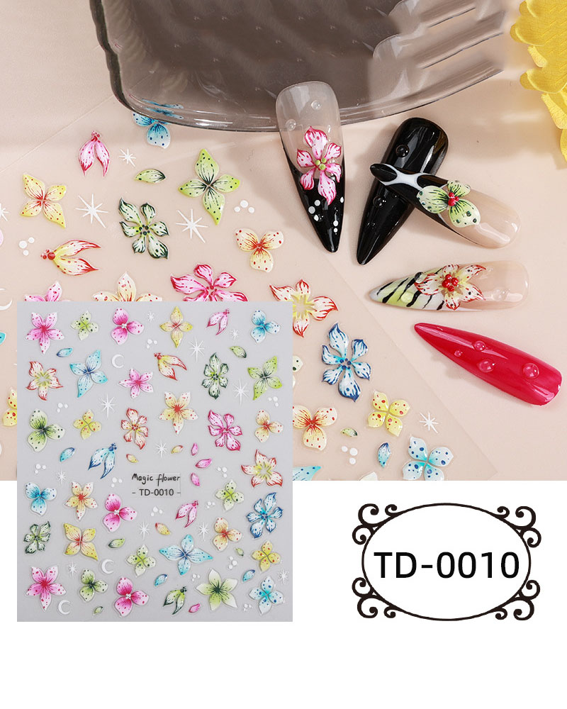 Self Adhesive Nail Stickers Floral Butterfly Design - Image 15
