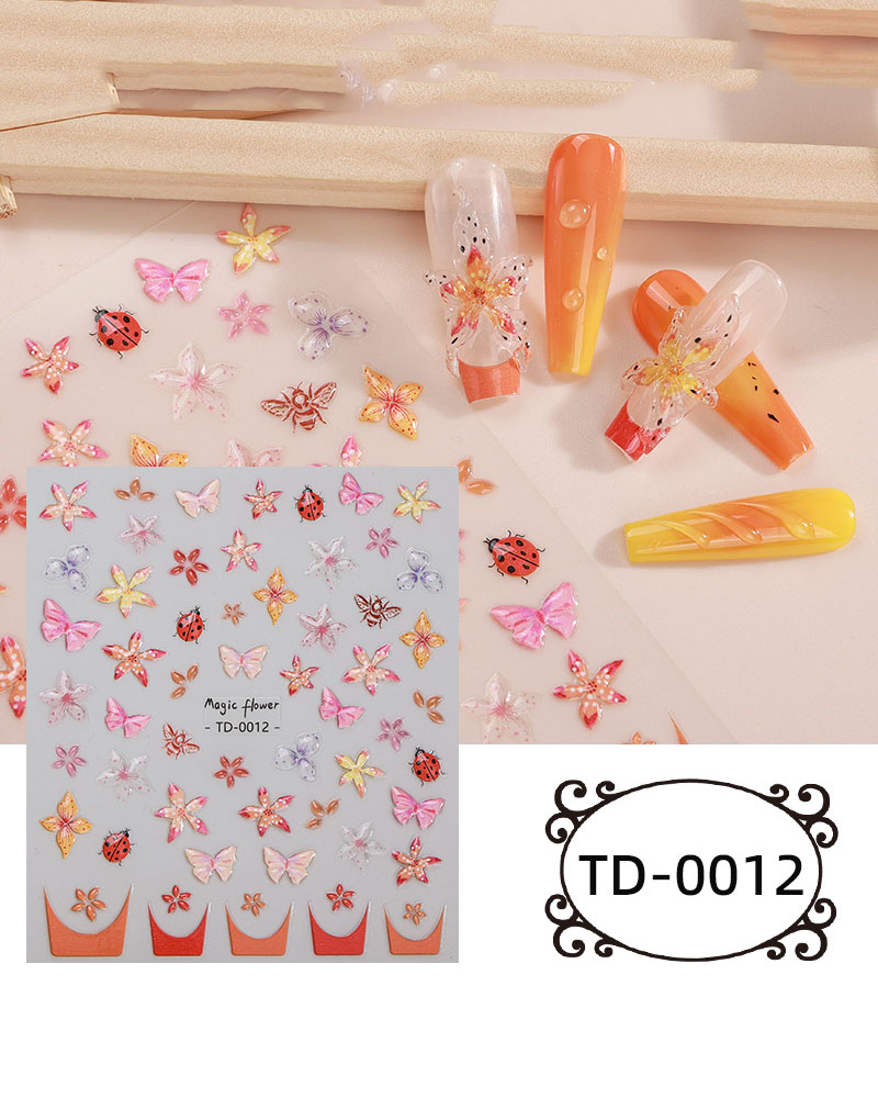 Self Adhesive Nail Stickers Floral Butterfly Design - Image 7