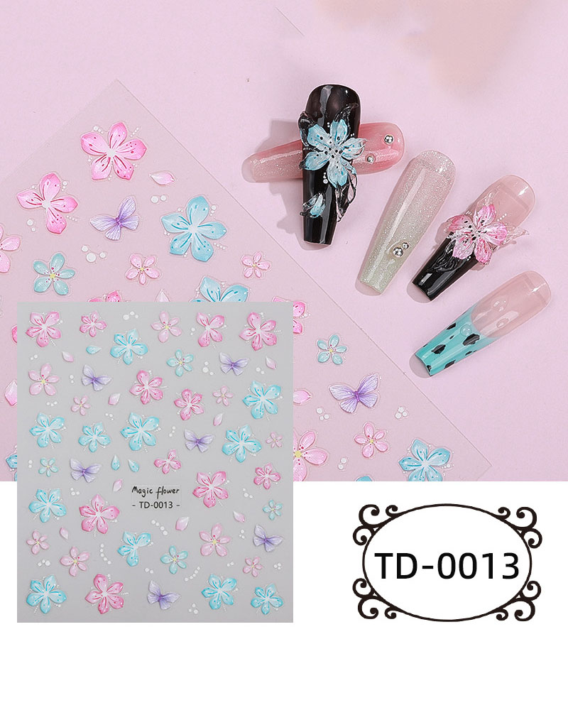 Self Adhesive Nail Stickers Floral Butterfly Design - Image 6