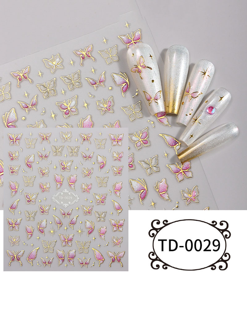 Self Adhesive Nail Stickers Floral Butterfly Design - Image 9