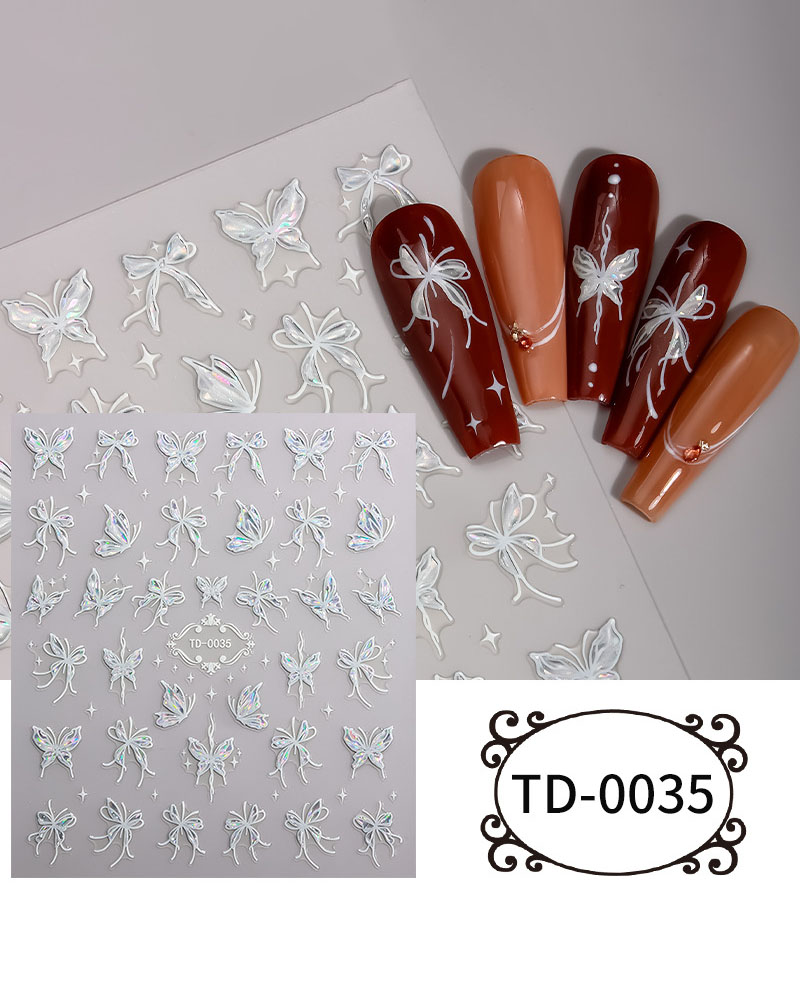 Self Adhesive Nail Stickers Floral Butterfly Design - Image 16