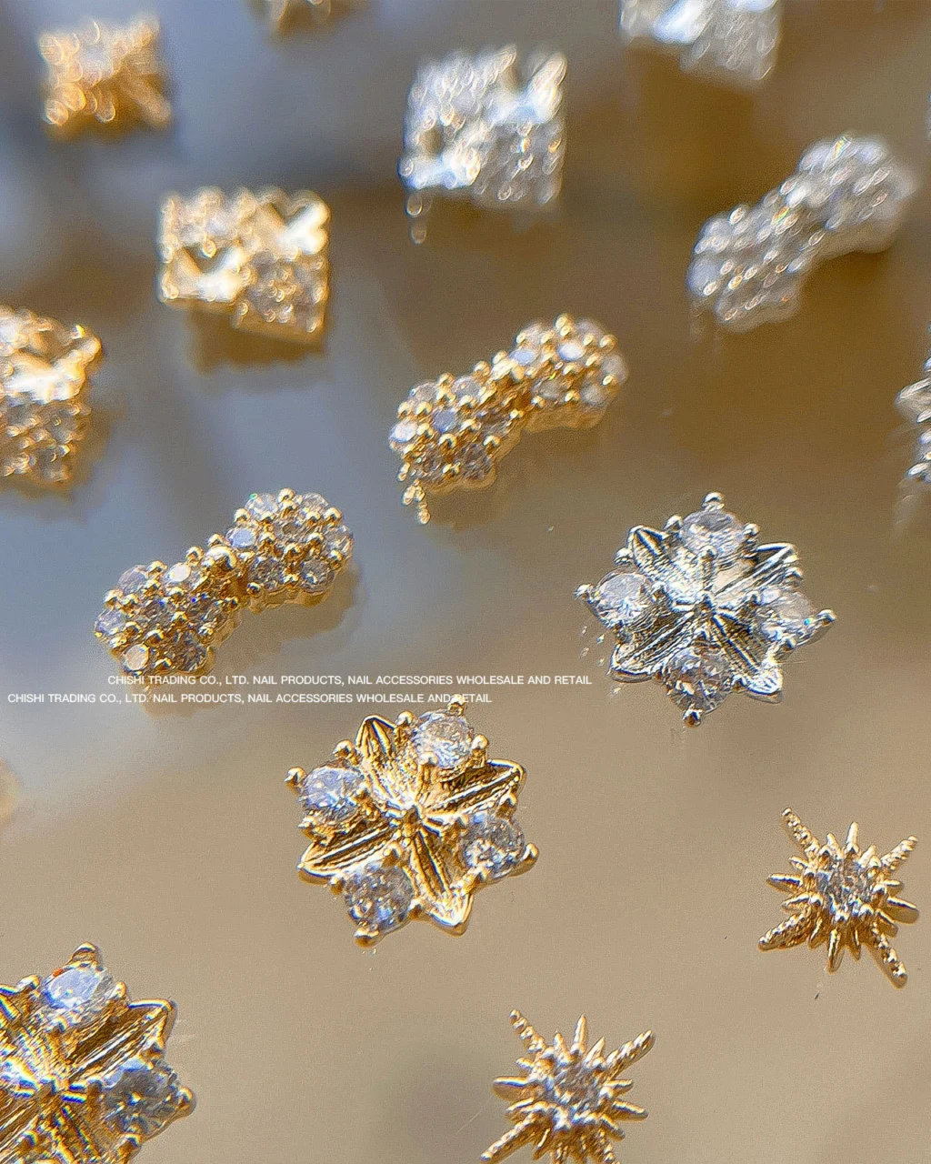 Alternative view of Shining Starburst Alloy Nail Charms Bulk