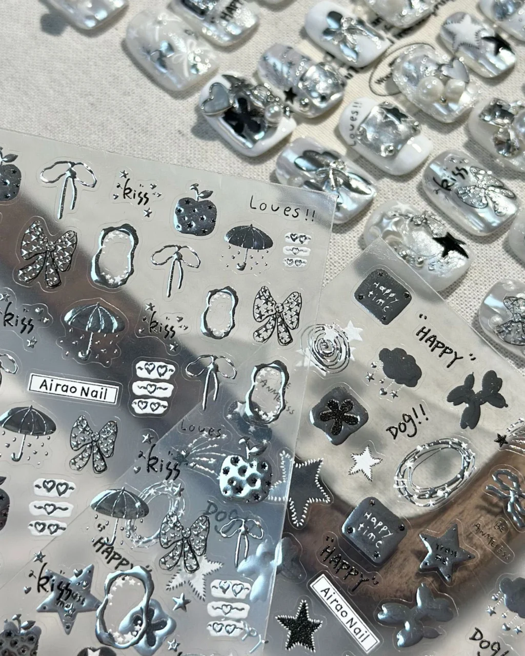 Silver Nail Art Stickers DIY Manicure Decoration