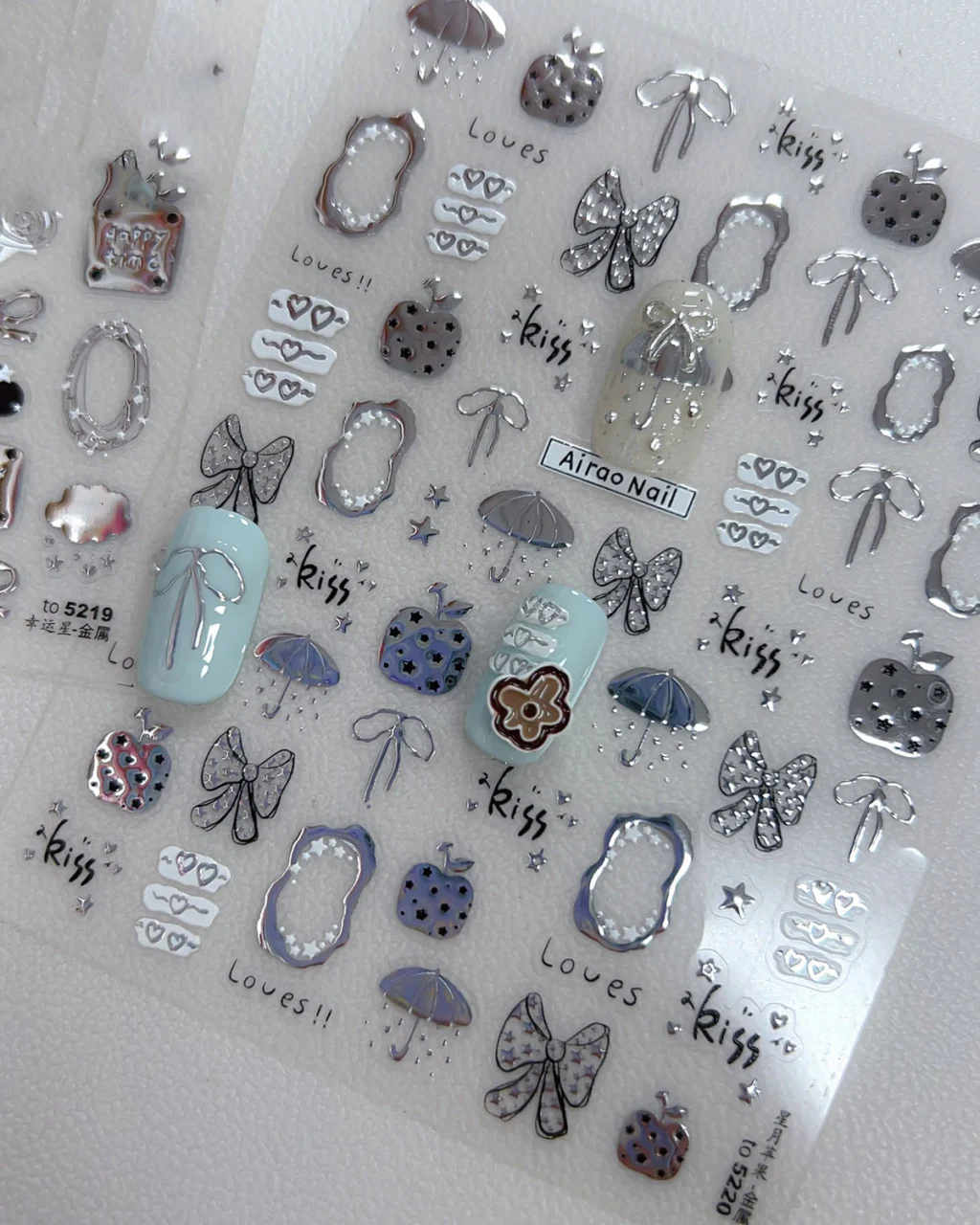 Silver Nail Art Stickers DIY Manicure Decoration - Image 4