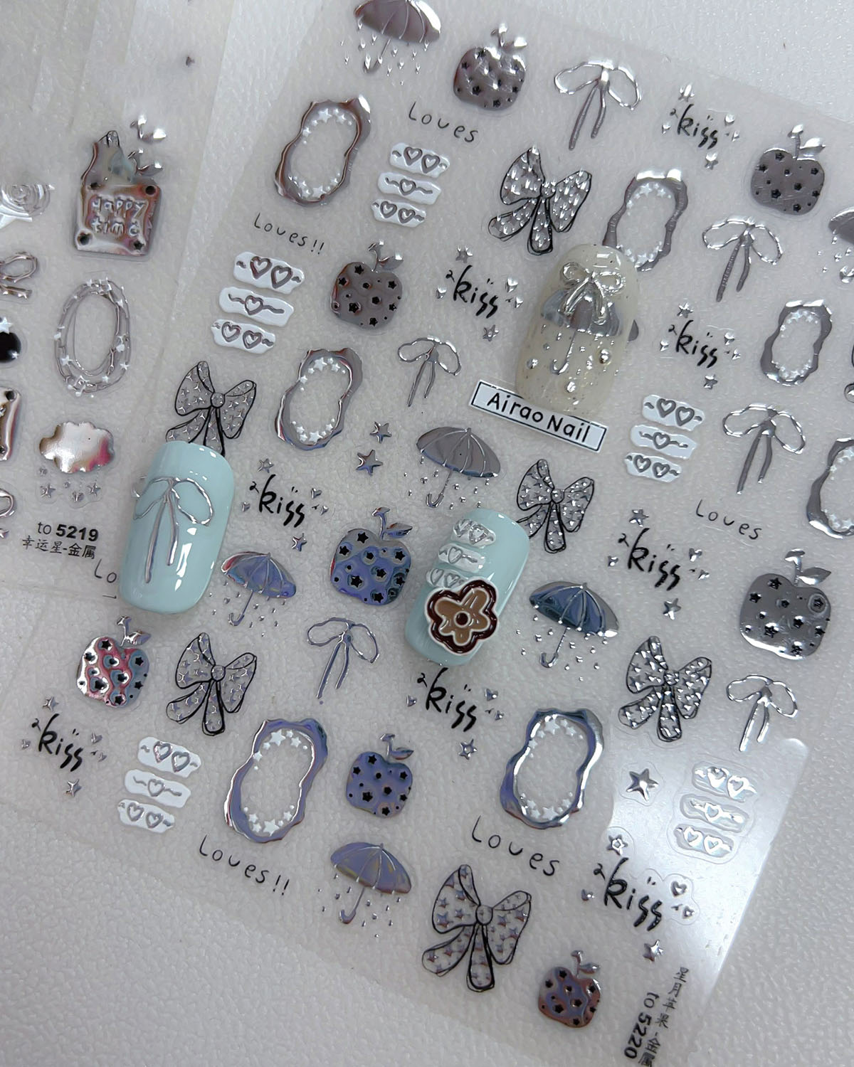 Silver Nail Art Stickers DIY Manicure Decoration - Image 4