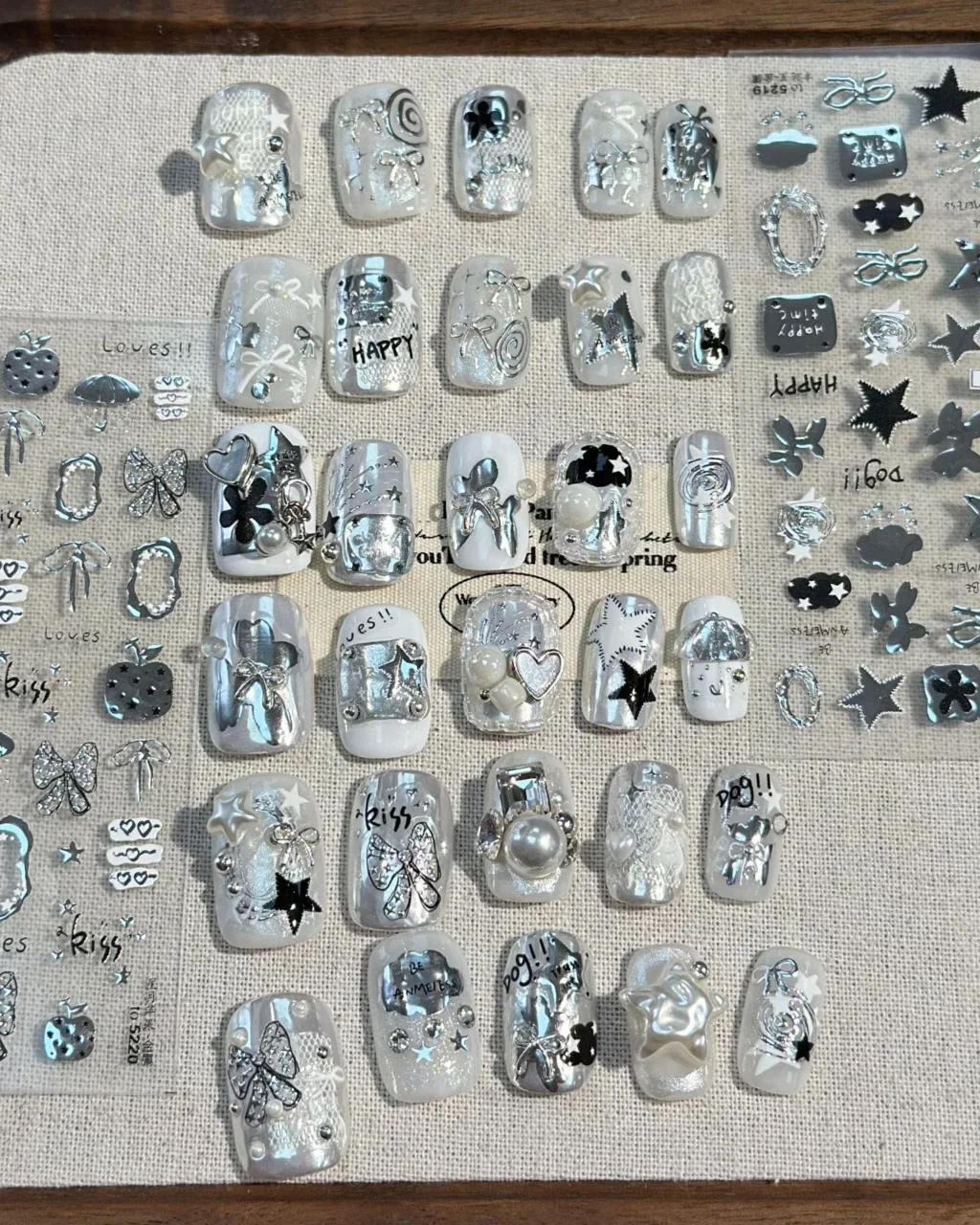 Silver Nail Art Stickers DIY Manicure Decoration - Image 8