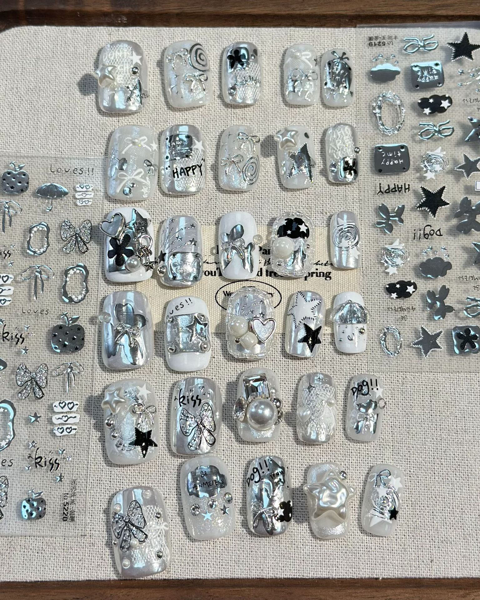 Silver Nail Art Stickers DIY Manicure Decoration - Image 8