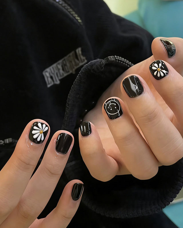 black nails for guys