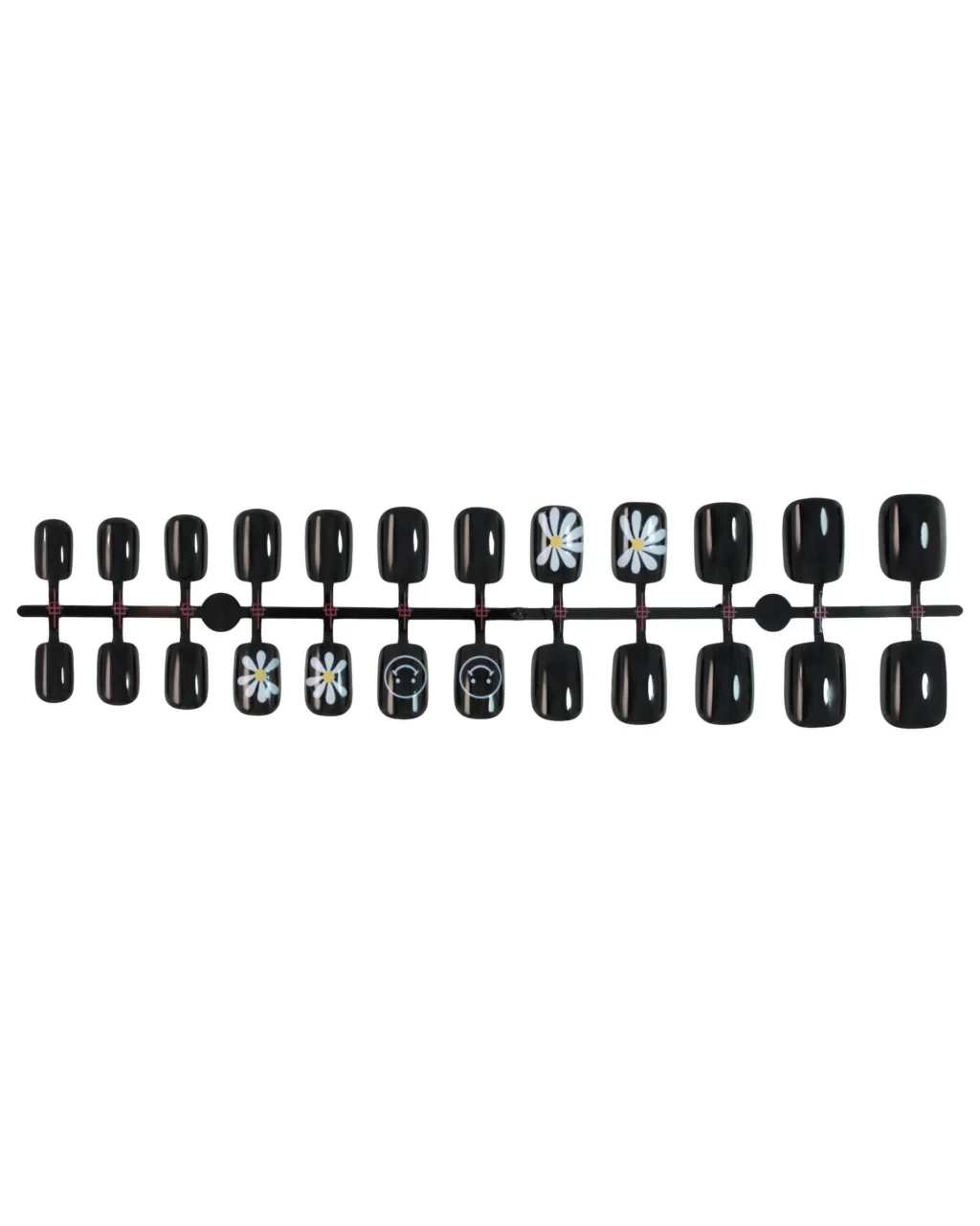 Minimalist Smile Daisy Black Nails for Guys - Image 5