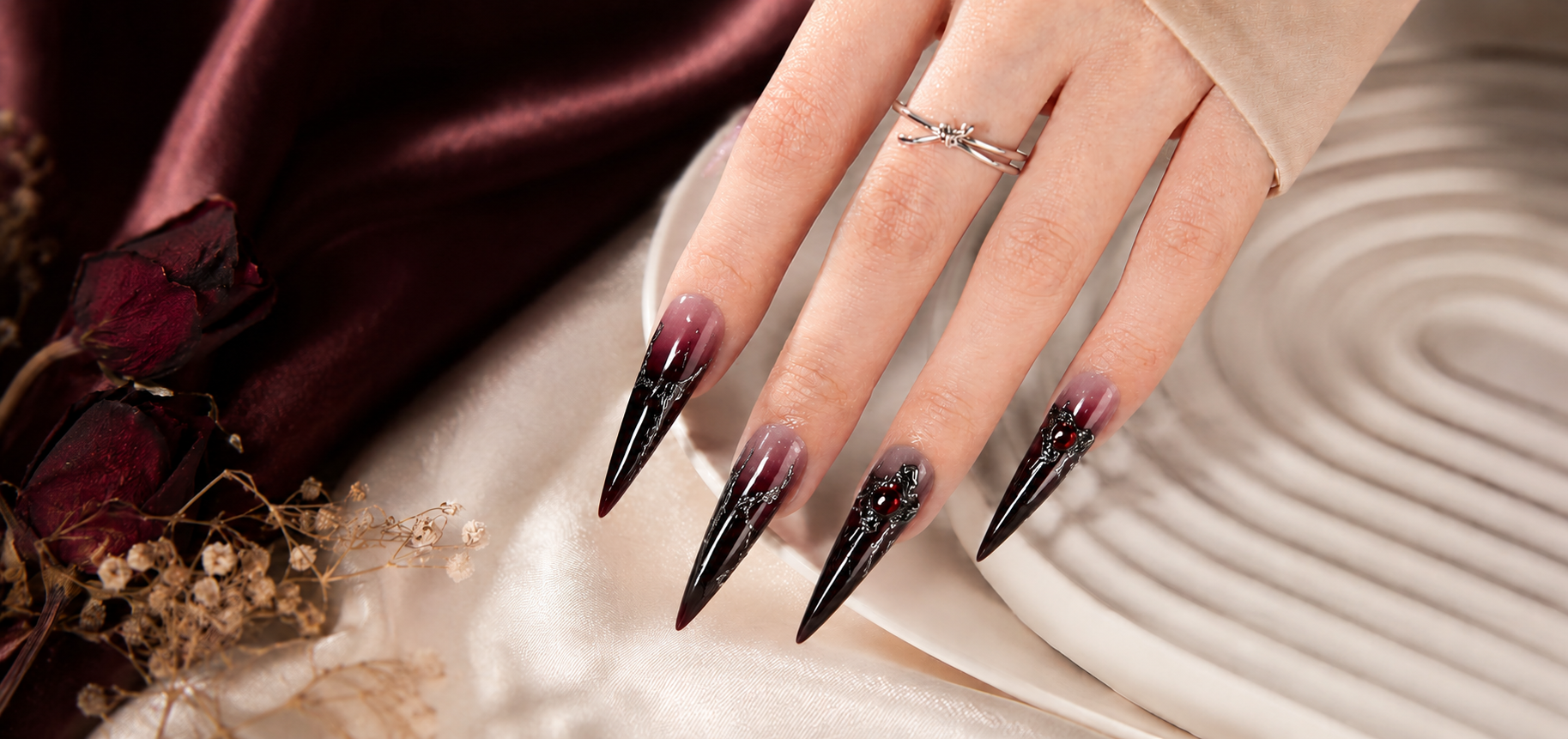 extra long press-on nails footer