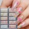 10Pcs/Set Rose Flower Nail Art Foil Transfer