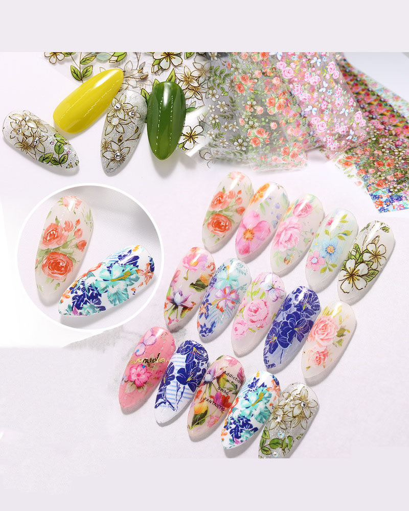 50cm Small Delicate Flowers Nail Transfer Decals