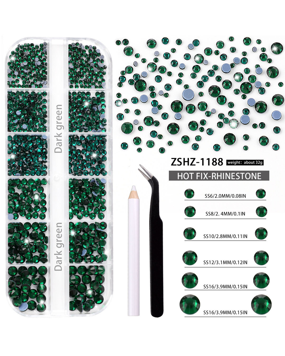 12 Gird Set of Hot Fix Rhinestone - Image 24