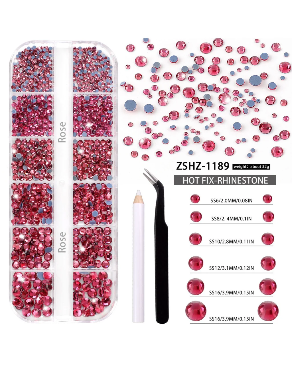 12 Gird Set of Hot Fix Rhinestone - Image 23