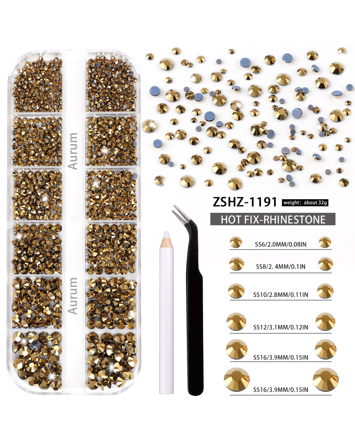 12 Gird Set of Hot Fix Rhinestone - Image 21