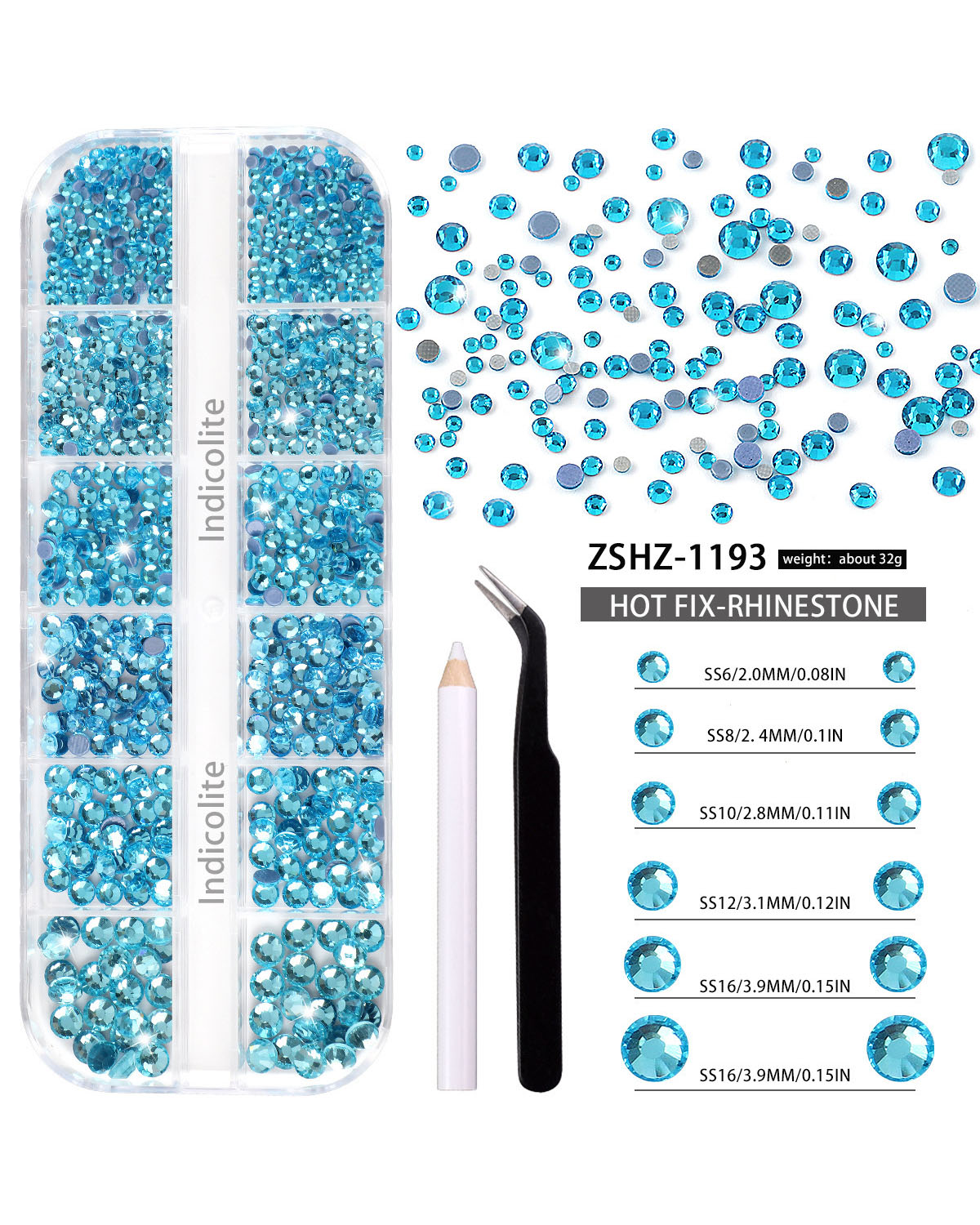 12 Gird Set of Hot Fix Rhinestone - Image 19