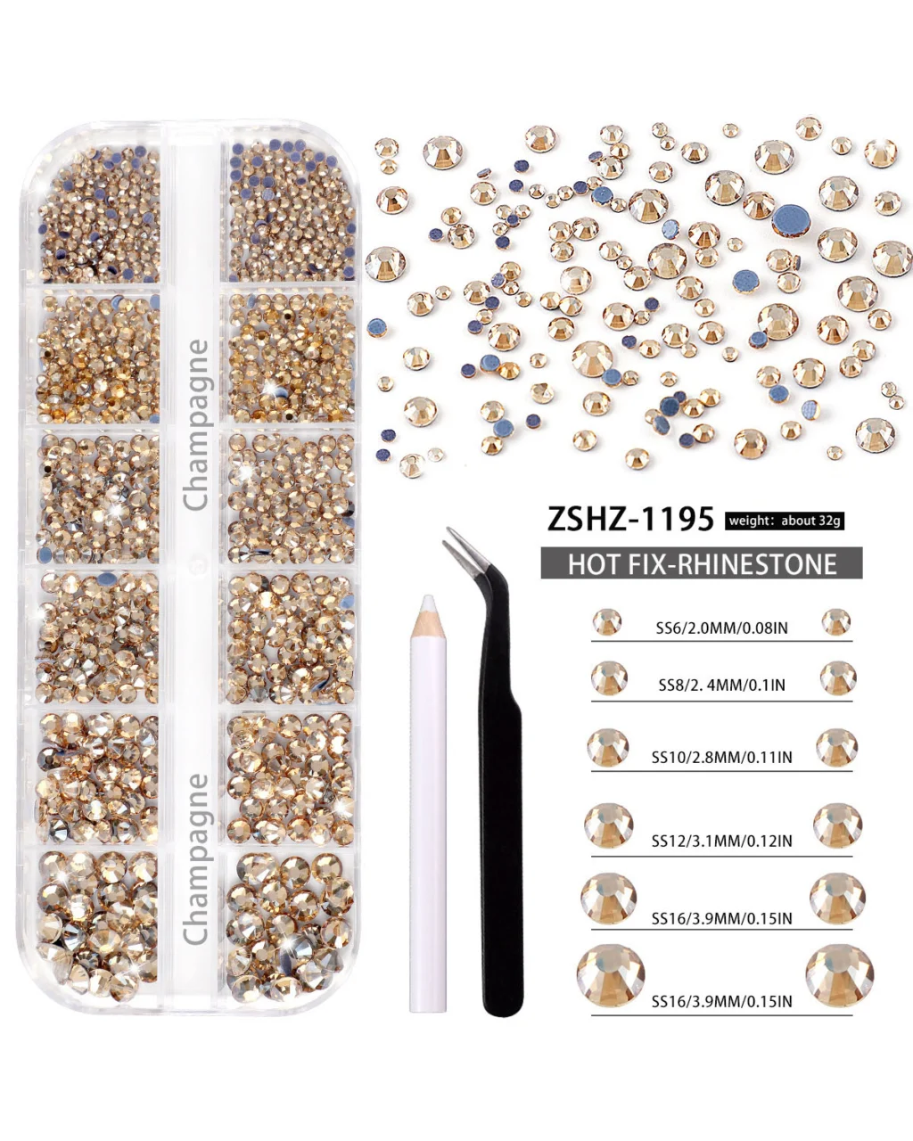 12 Gird Set of Hot Fix Rhinestone - Image 17
