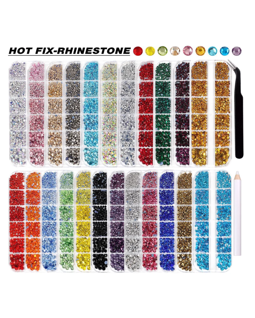 12 Gird Set of Hot Fix Rhinestone - Image 34