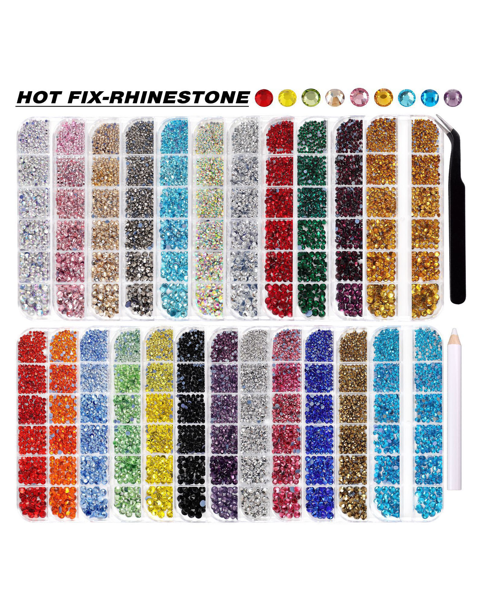 12 Gird Set of Hot Fix Rhinestone - Image 34