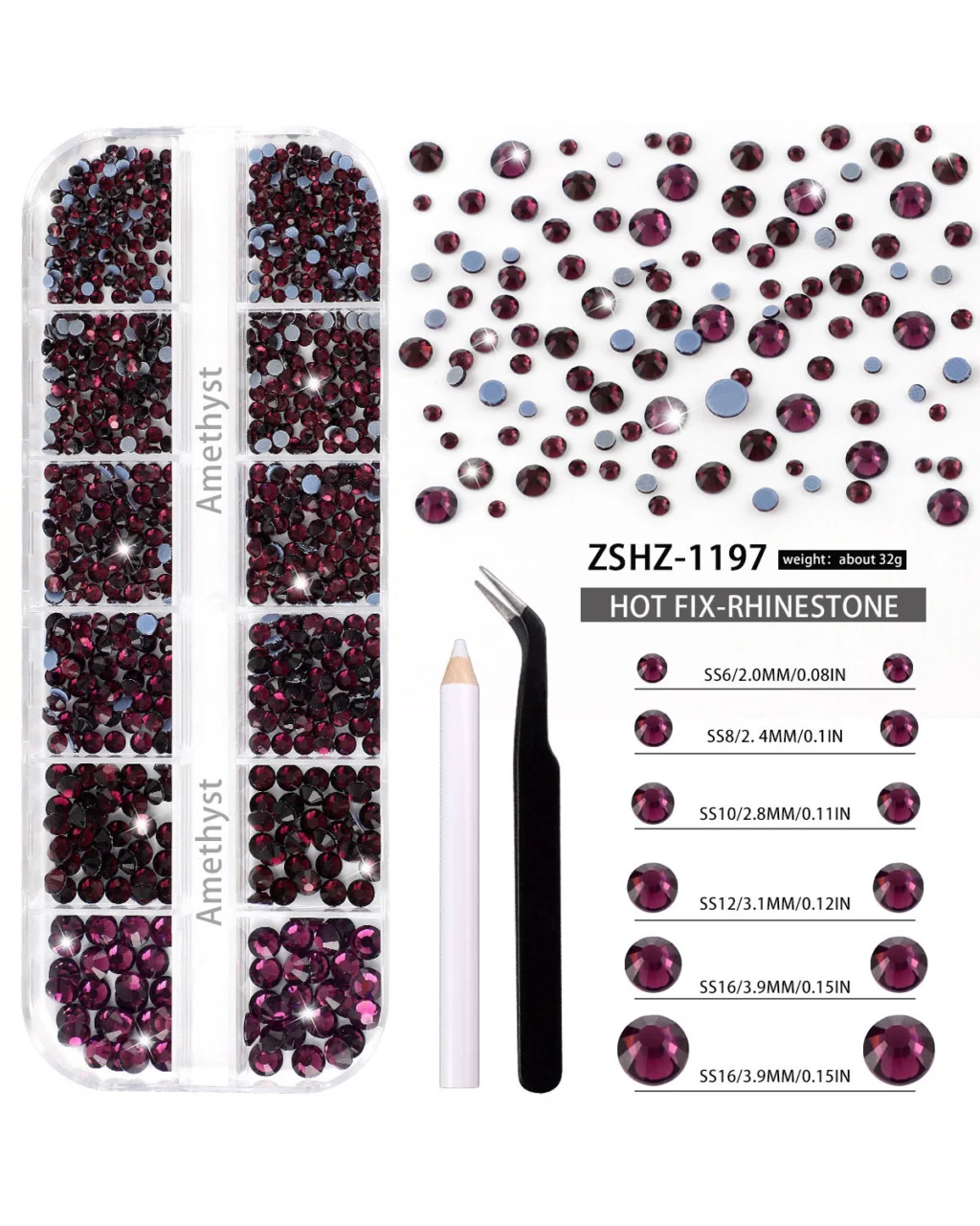 12 Gird Set of Hot Fix Rhinestone - Image 15