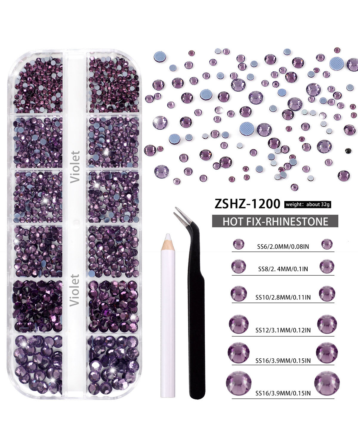 12 Gird Set of Hot Fix Rhinestone - Image 12