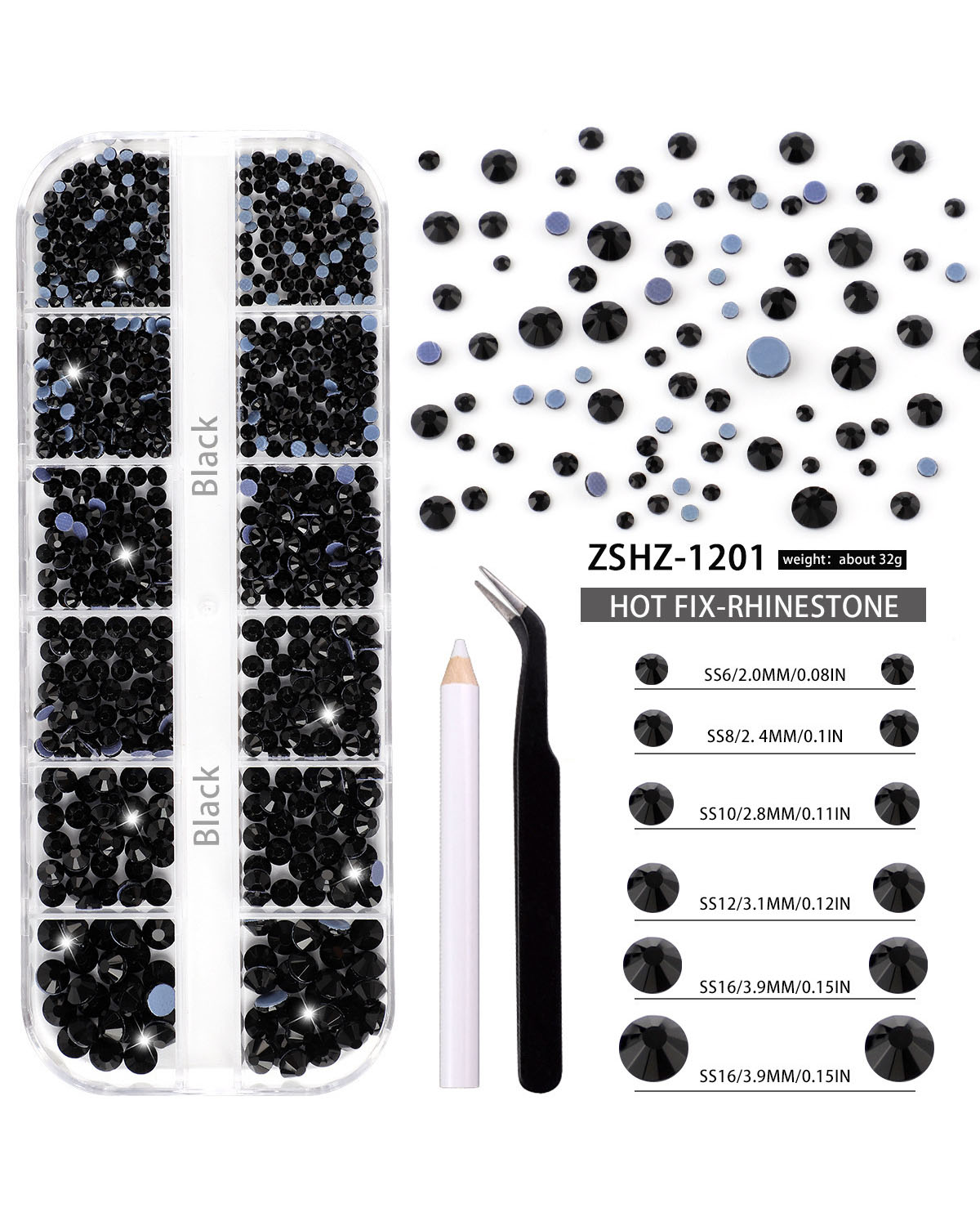 12 Gird Set of Hot Fix Rhinestone - Image 11