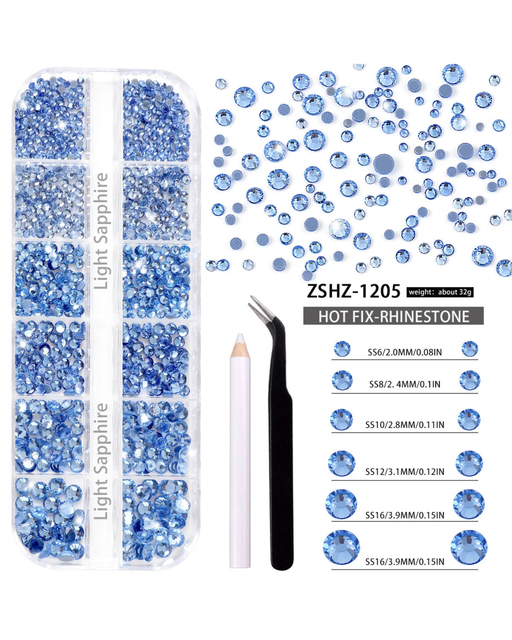 12 Gird Set of Hot Fix Rhinestone - Image 7