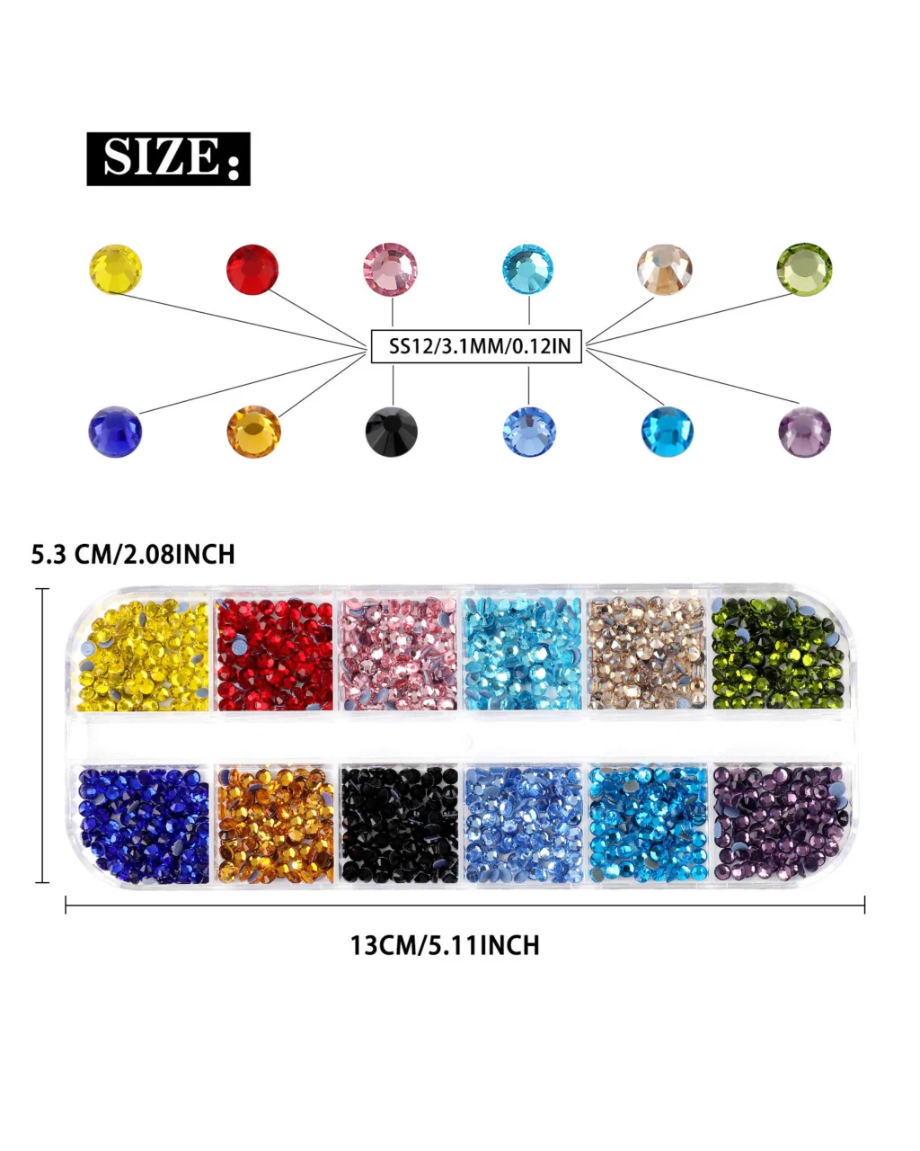 12 Gird Set of Hot Fix Rhinestone - Image 32