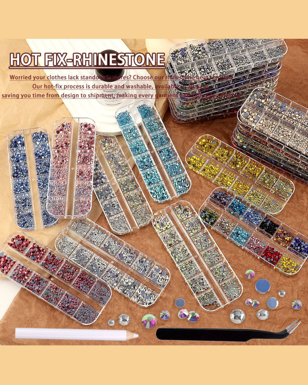 12 Gird Set of Hot Fix Rhinestone - Image 31