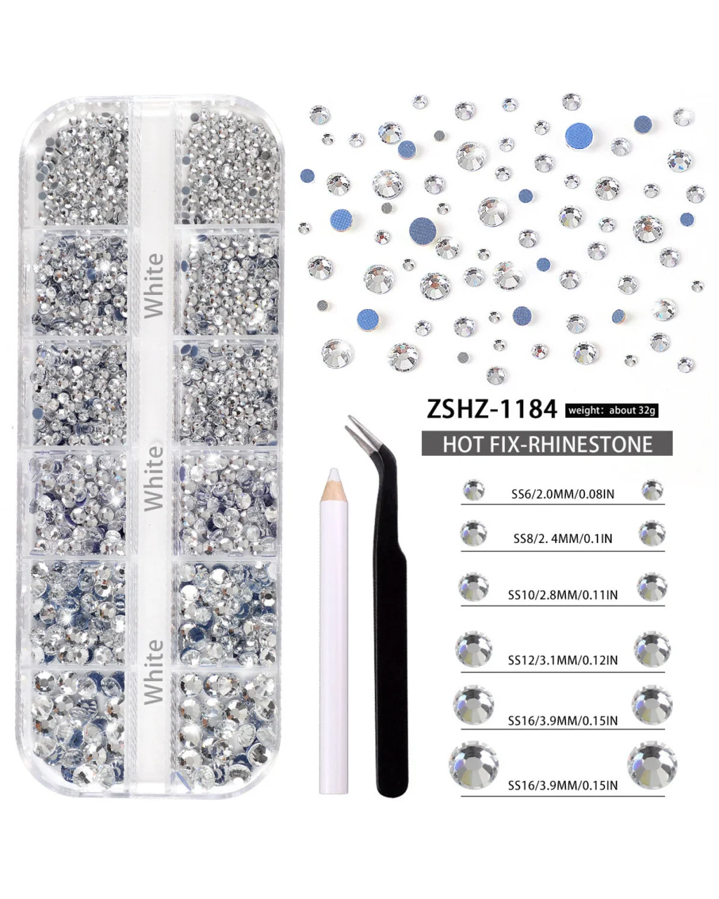 12 Gird Set of Hot Fix Rhinestone - Image 30