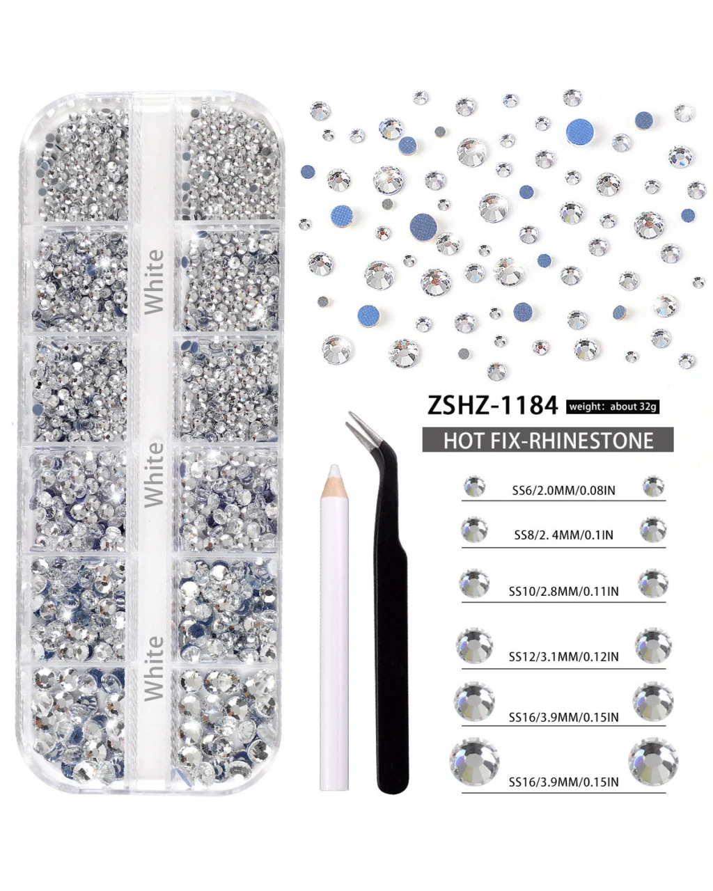 12 Gird Set of Hot Fix Rhinestone - Image 28