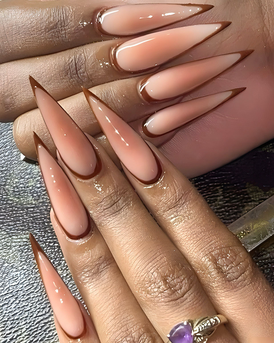 Extra Long Simple Stiletto Nails