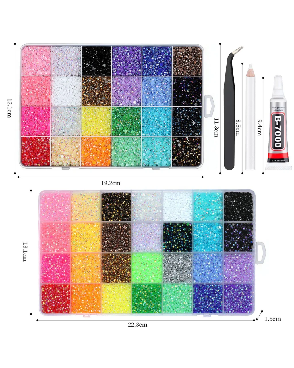 24/28 Gird Bling Rhinestone Nail Art Kit - Image 6