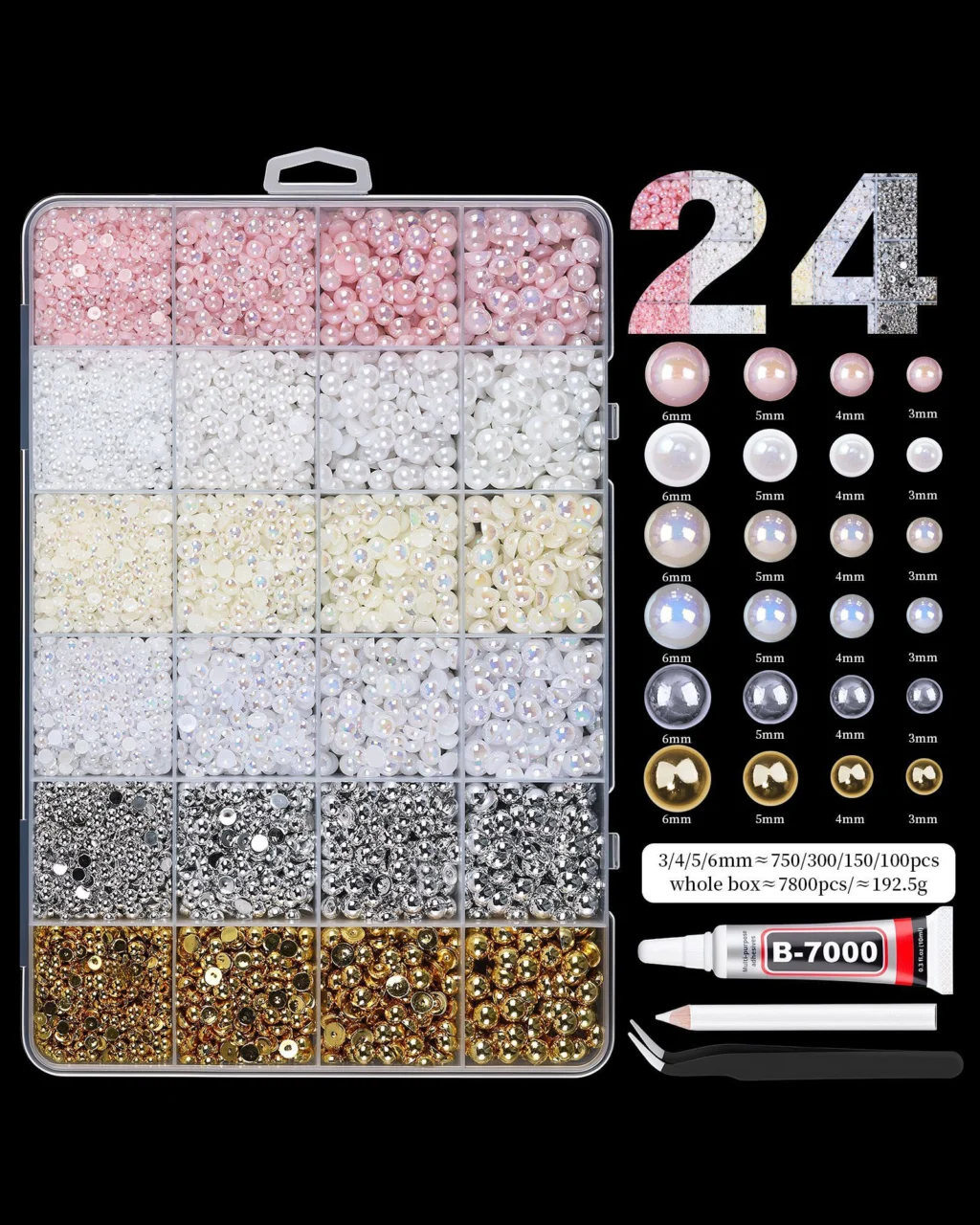 24/28 Gird Bling Rhinestone Nail Art Kit - Image 11