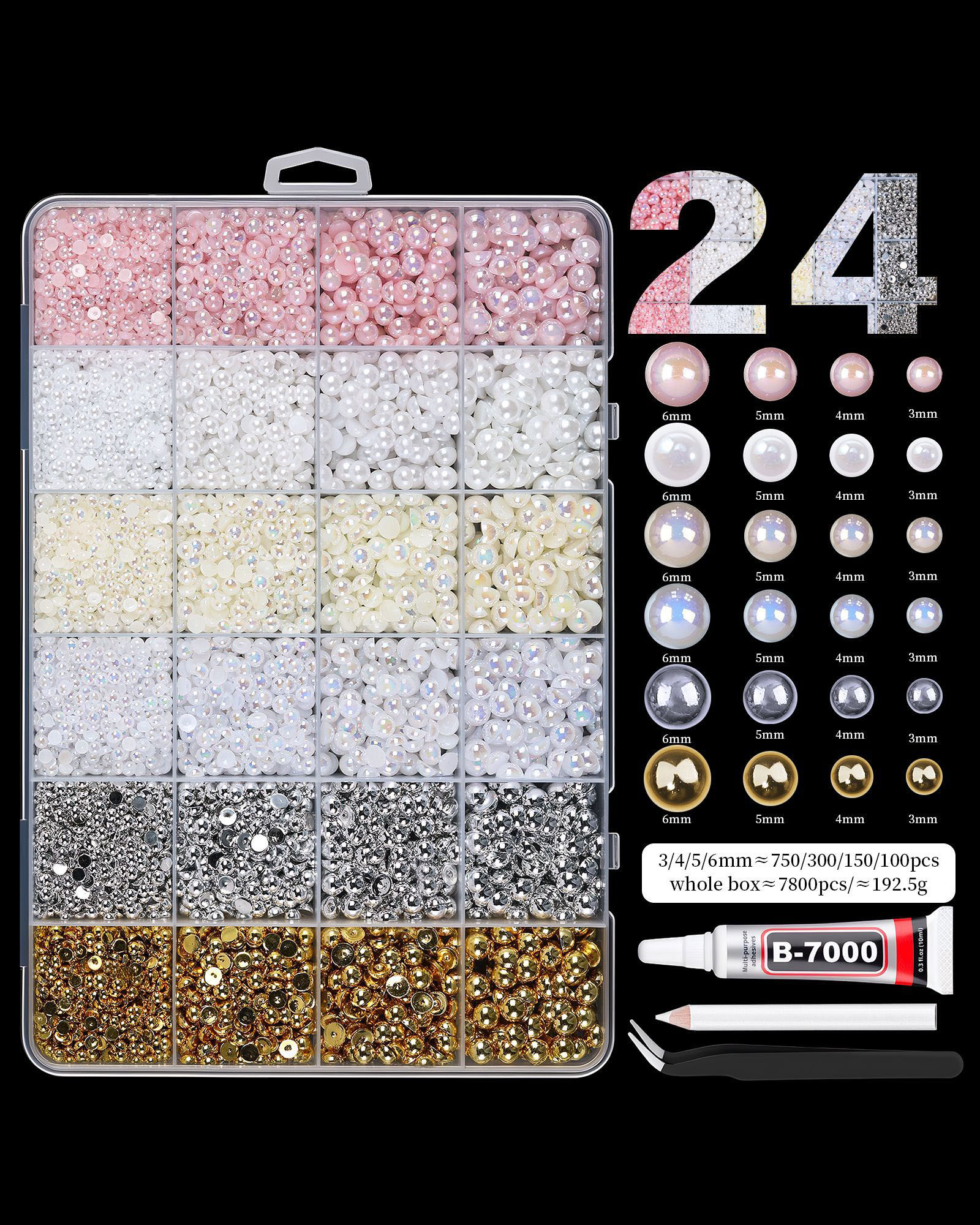 24/28 Gird Bling Rhinestone Nail Art Kit - Image 11