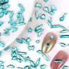 100Pcs Blue Flat Back Rhinestones Fancy Glass Rhinestones