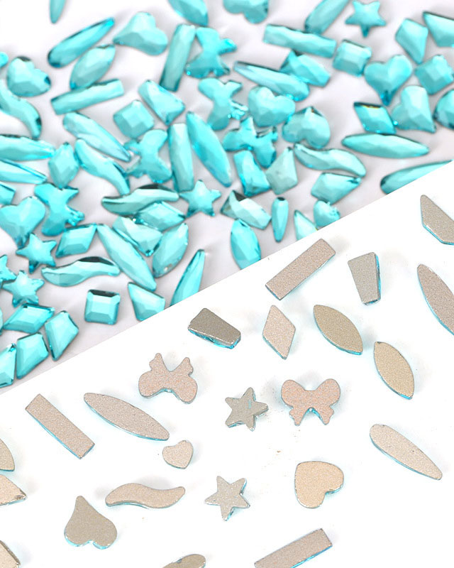 Alternative view of 100Pcs Blue Flat Back Rhinestones Fancy Glass Rhinestones