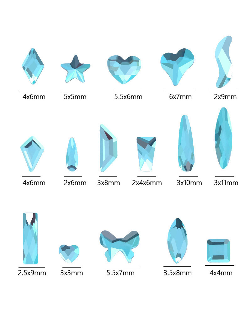 100Pcs Blue Flat Back Rhinestones Fancy Glass Rhinestones - Image 3