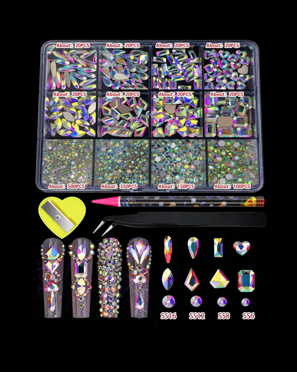 Sparkle Fancy Flat Back Nail Art Diamonds - Image 6