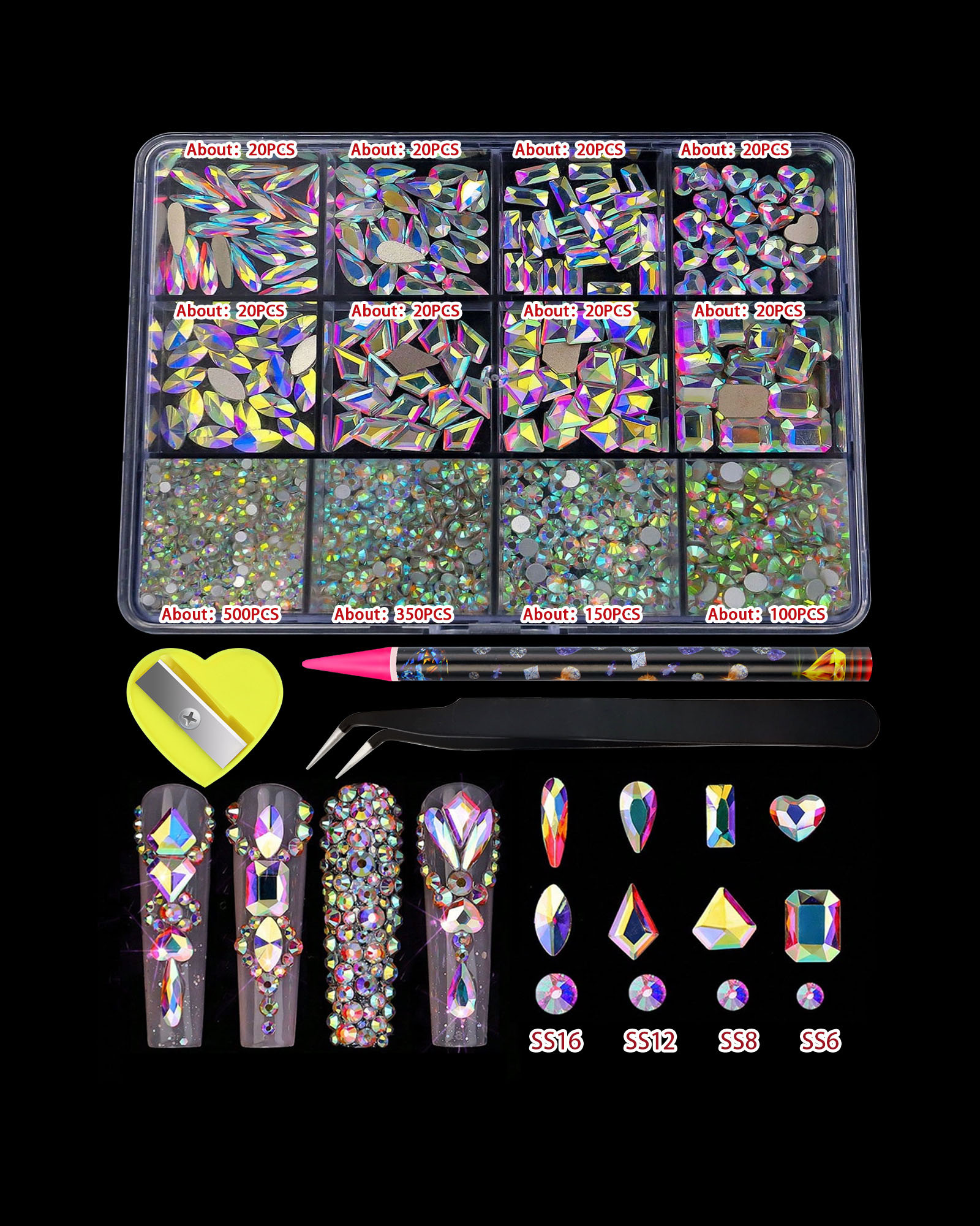 Sparkle Fancy Flat Back Nail Art Diamonds - Image 6